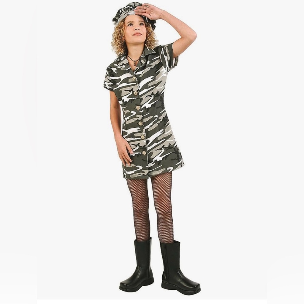 Army Special Mission Girl Preteen Costume #2,Medium 14 - 16, Dress & Hat